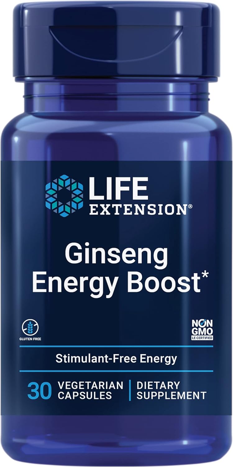 Life Extension Ginseng Energy Boost - Fermented Asian Ginseng Root Extract Supplement