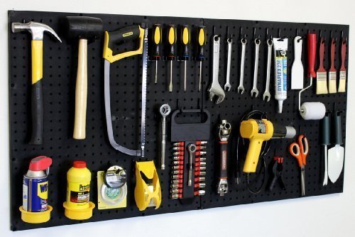 WallPeg 24" x 48" Garage Pegboard Kit (PK-3-B) with Peg Board Panels, Hooks for Tool Organ