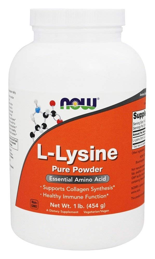 NOW Foods L-Lysine 100 % Pure Powder, 2 pk