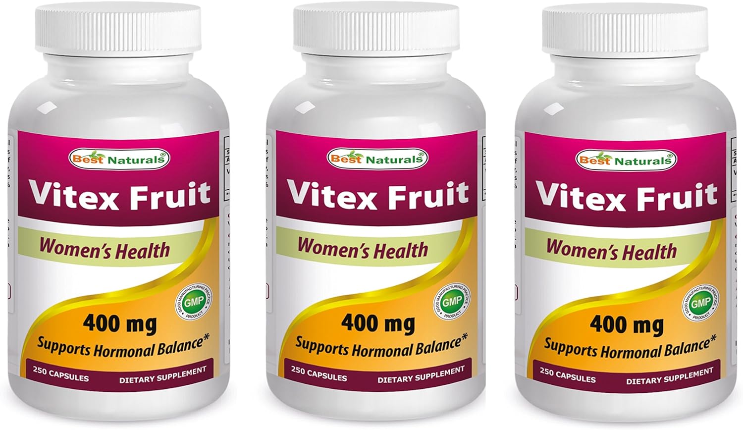 Best Naturals Vitex Chasteberry 400 mg 250 Capsules 3 pack