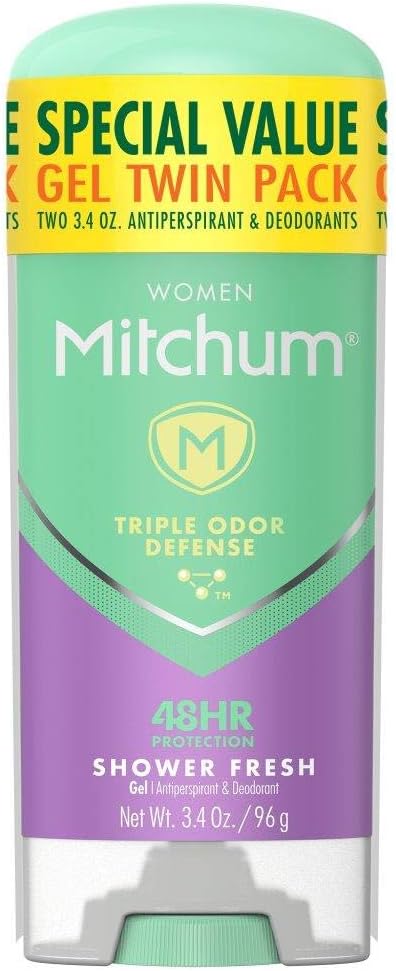 Mitchum Womens Deodorant, Antiperspirant Stick, Triple Odor Defense Gel, 48 Hr Protection, Shower Fr