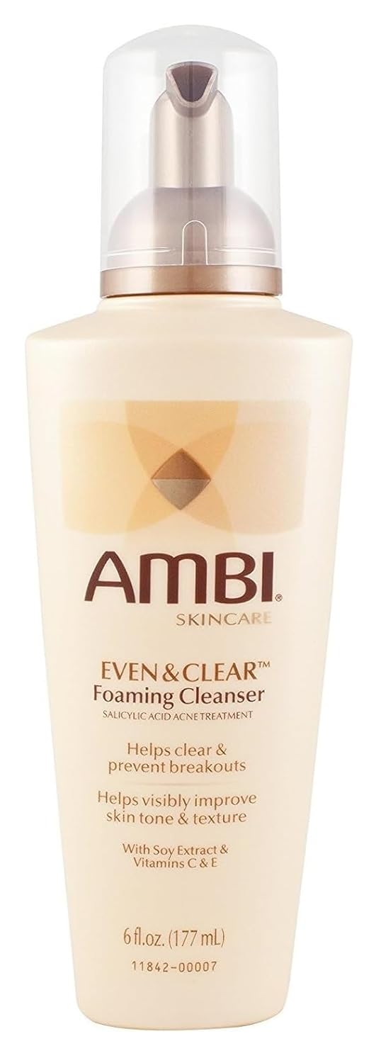 Ambi Even & Clear Foaming Cleanser 6 Ounce Pump (177ml) (2 Pack)