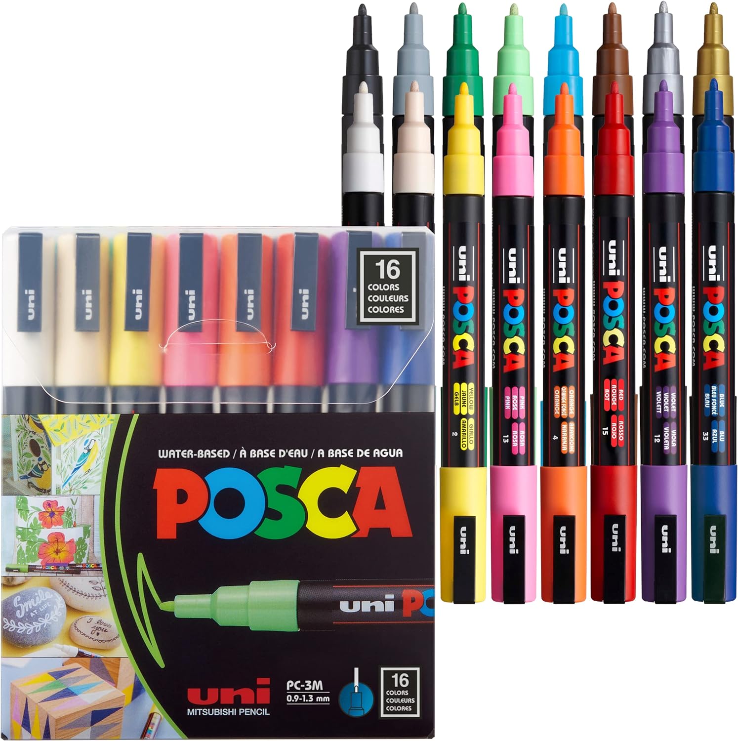 16 Posca Paint Markers, 3M Fine Posca Markers with Reve