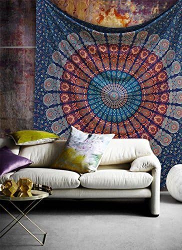 Popular Handicrafts Tapestry Wall Hanging Hippie Mandala Bohemian Hippy Psychedelic Intricate Floral