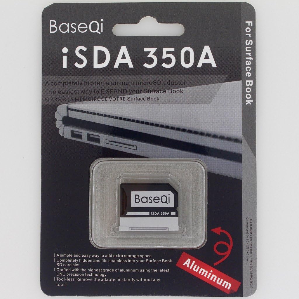 BASEQI Aluminum MicroSD Adapter for Microsoft Surface Book, Surface Book 2, Surface Book 3 13.5"