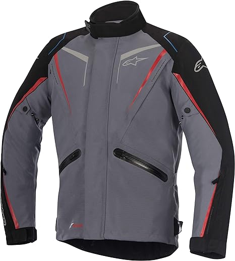 Alpinestars Men's Yokohama Drystar Motorcycle Jacket, Dark Gray/Black/Red, Large