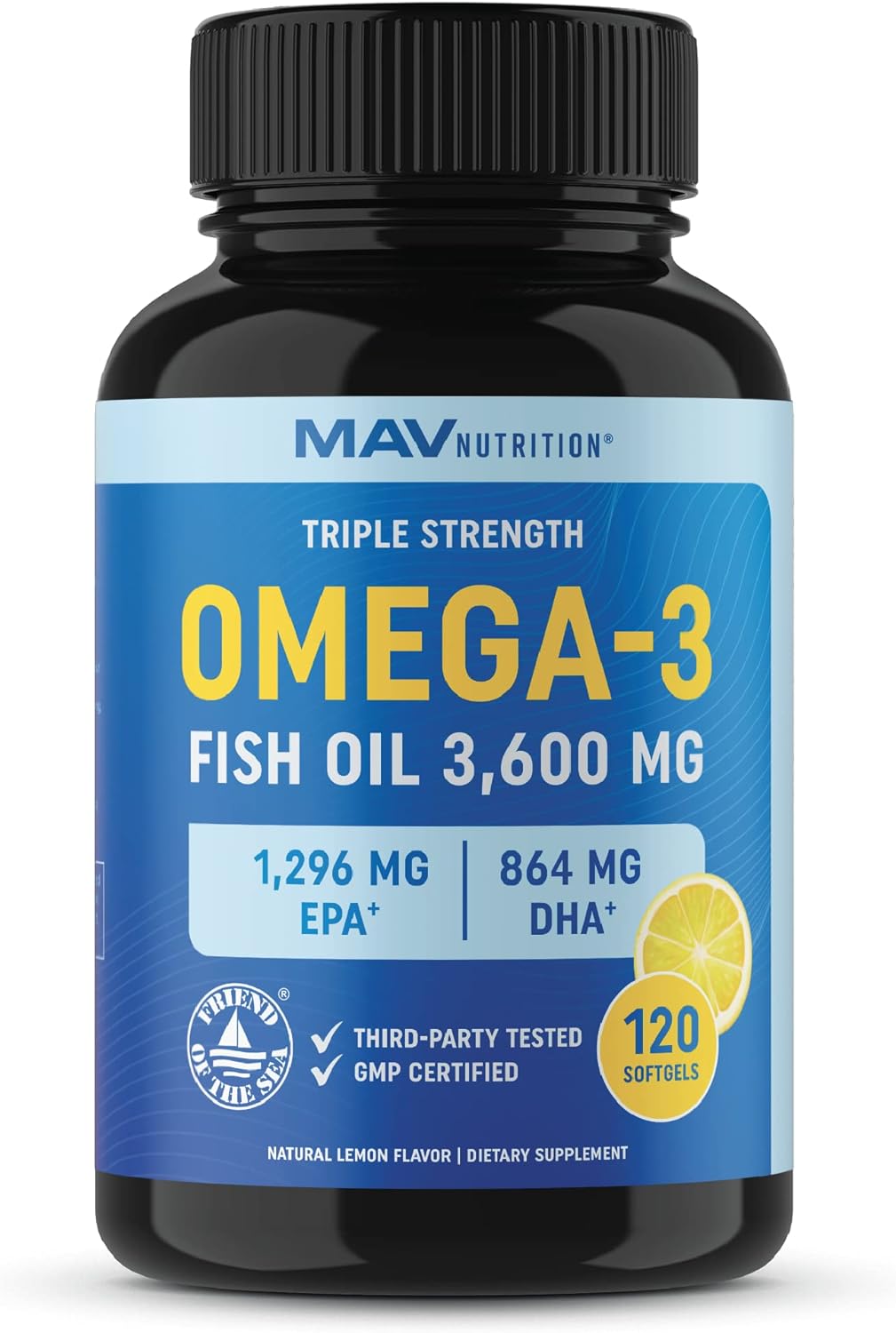 Premium Fish Oil & Omega 3, 4X-STRENGTH, 2,500mg + 