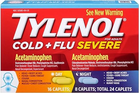 TYLENOL Cold + Flu Severe Day & Night 24 Caplets