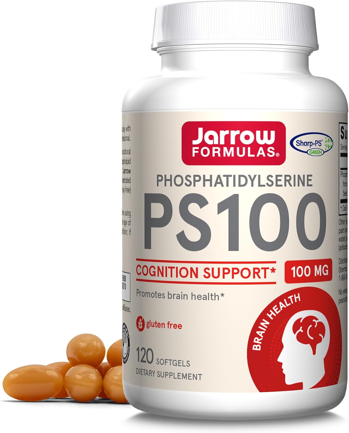 Jarrow Formulas PS100 Phosphatidylserine 100 mg, Dietary Supplement for Brain Health and Cognition S