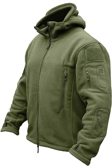 CRYSULLY Men's Military Tactical Sport Warm Fleece Hood