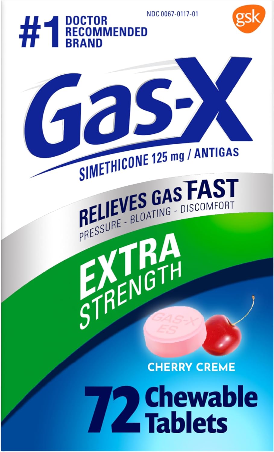 Gas-X Extra Strength Chewable Gas Relief Tablets with S