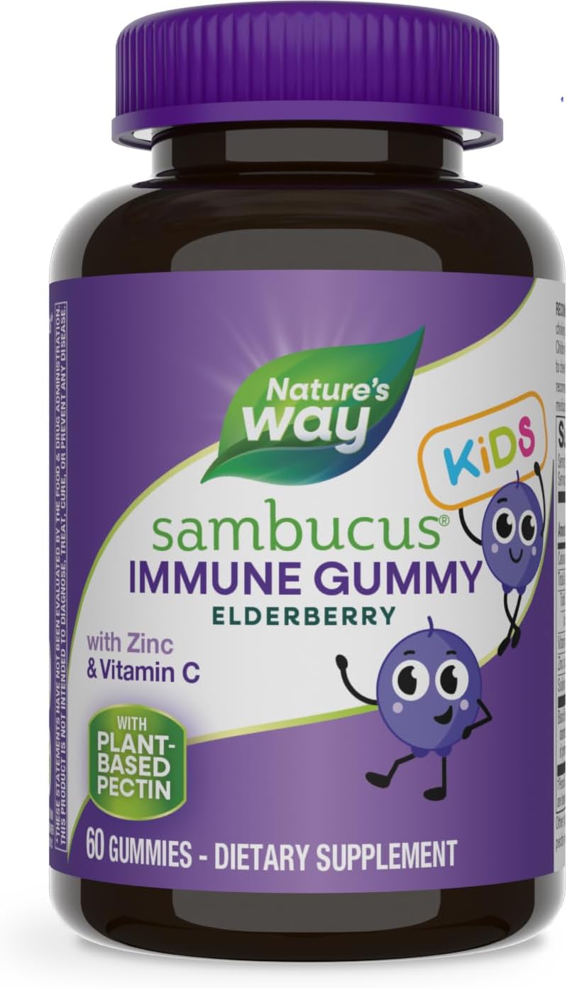 Natures Way Sambucus Elderberry Immune Gummies for Kids, Immune Support Gummies