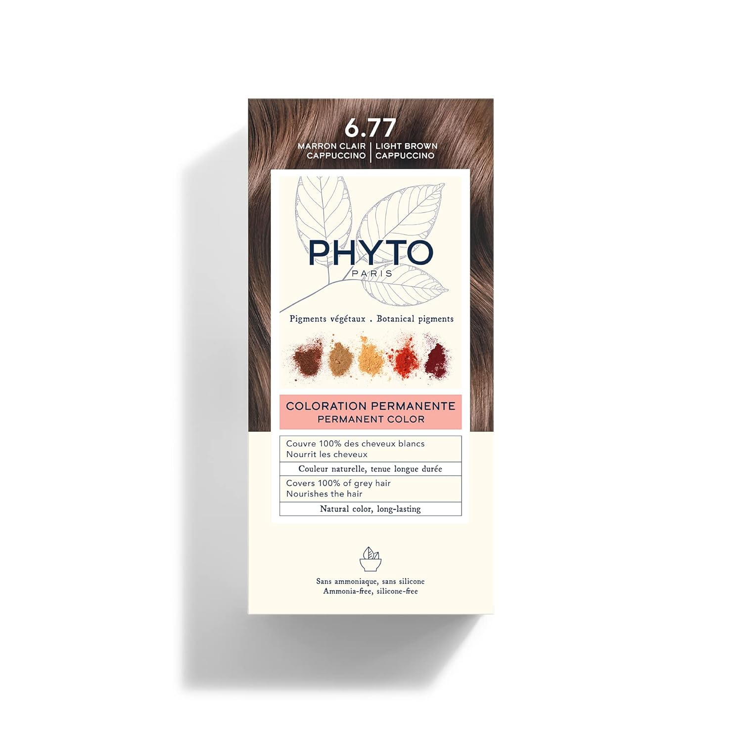 PHYTO Phytocolor Permanent Hair Color 6.77 Light Brown Cappuccino