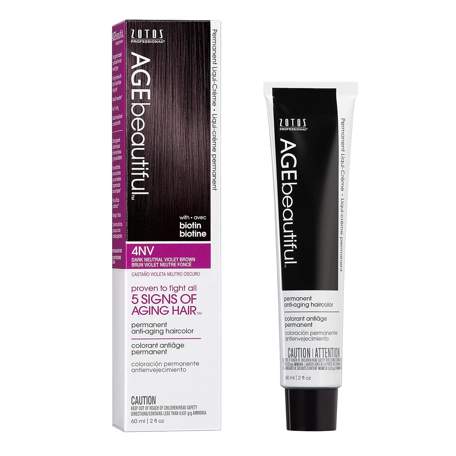 AGEbeautiful Permanent Liqui Creme Hair Color Dye | 100% Gray Coverage | Anti-Aging | Biotin for Thi