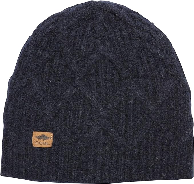 Coal Yukon Cable Knit Wool Patterned Beanie Size: One S