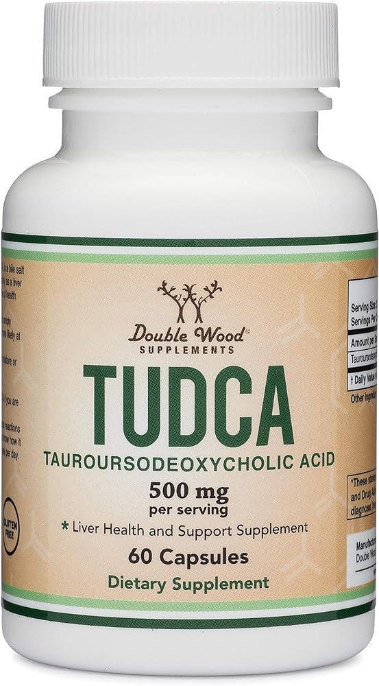 Double Wood Supplements TUDCA Bile Salts Liver Support Supplement, 500mg Servings, Liver and Gallbla
