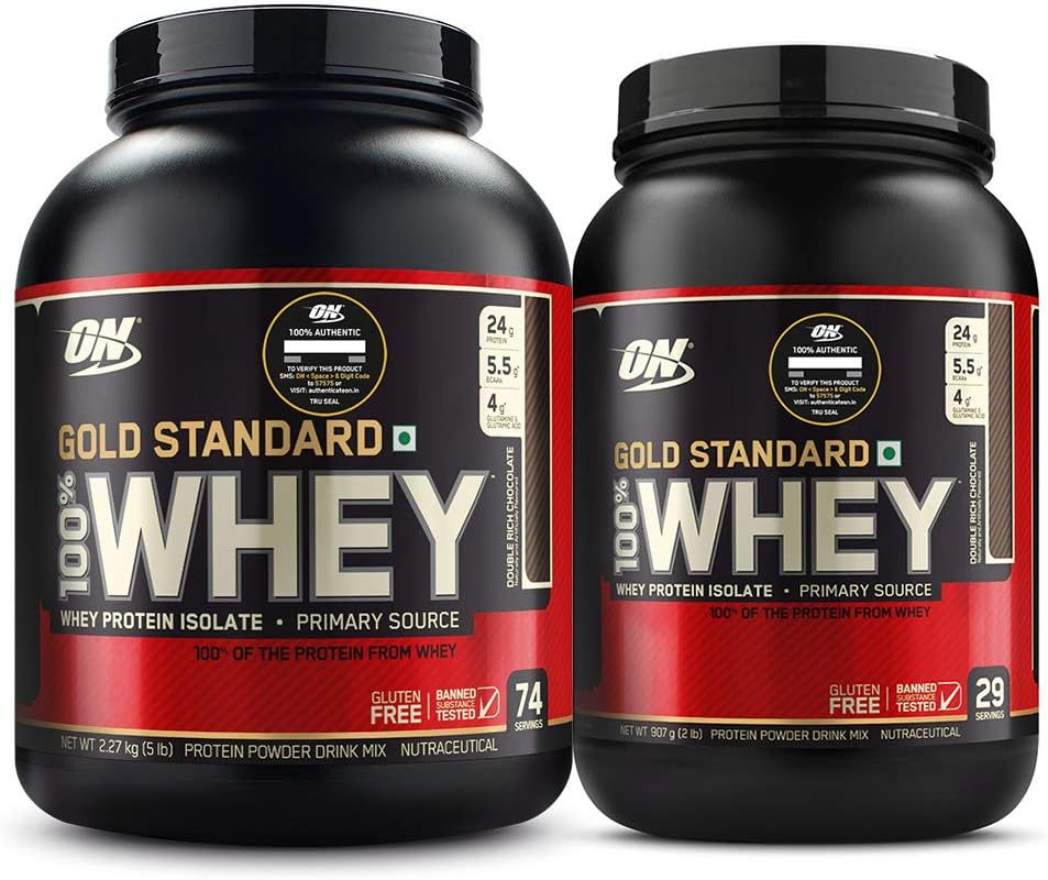 Optimum Nutrition ON Gold Standard 100% Whey Protein Primary Source Isolate - Double Rich Chocolate,