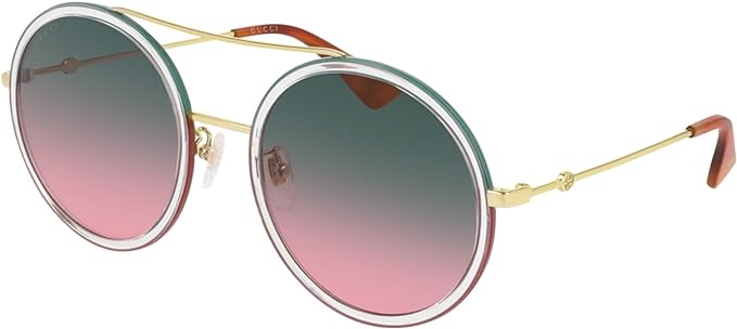 Gucci GG0061S 022 Gold GG0061S Round Sunglasses Lens Category 2 Size 56mm