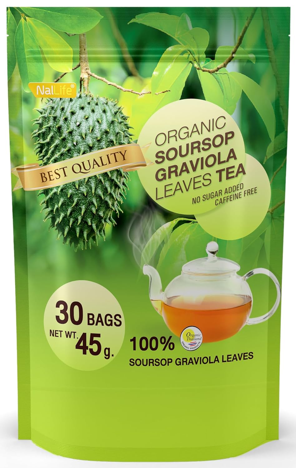 Organic Soursop Graviola Leaves Tea Pack of 30 Bags NalLife