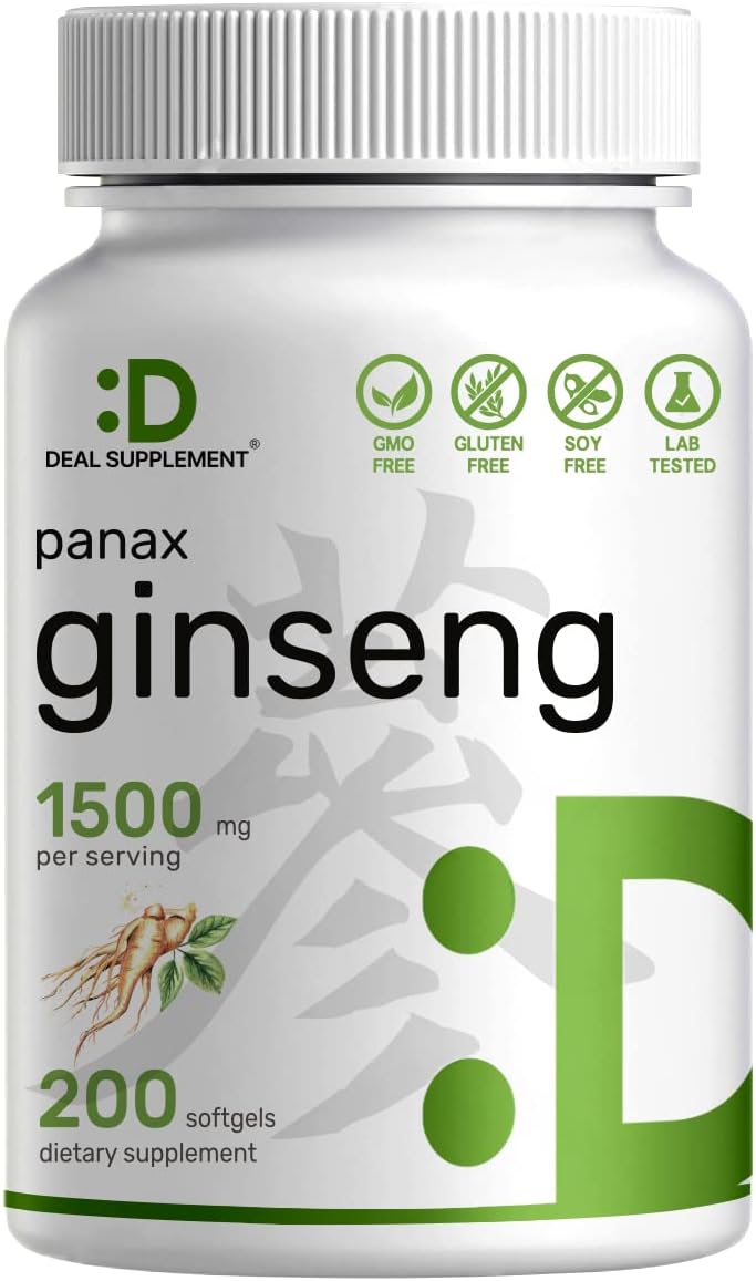 Eagleshine Vitamins Korean Red Panax Ginseng Root Extract, 200 Softgels | Standardized to 10% Ginsen