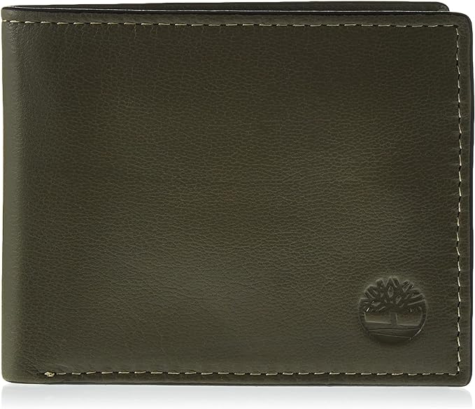 Timberland Men's Leather Wallet with Attached Flip Pock
