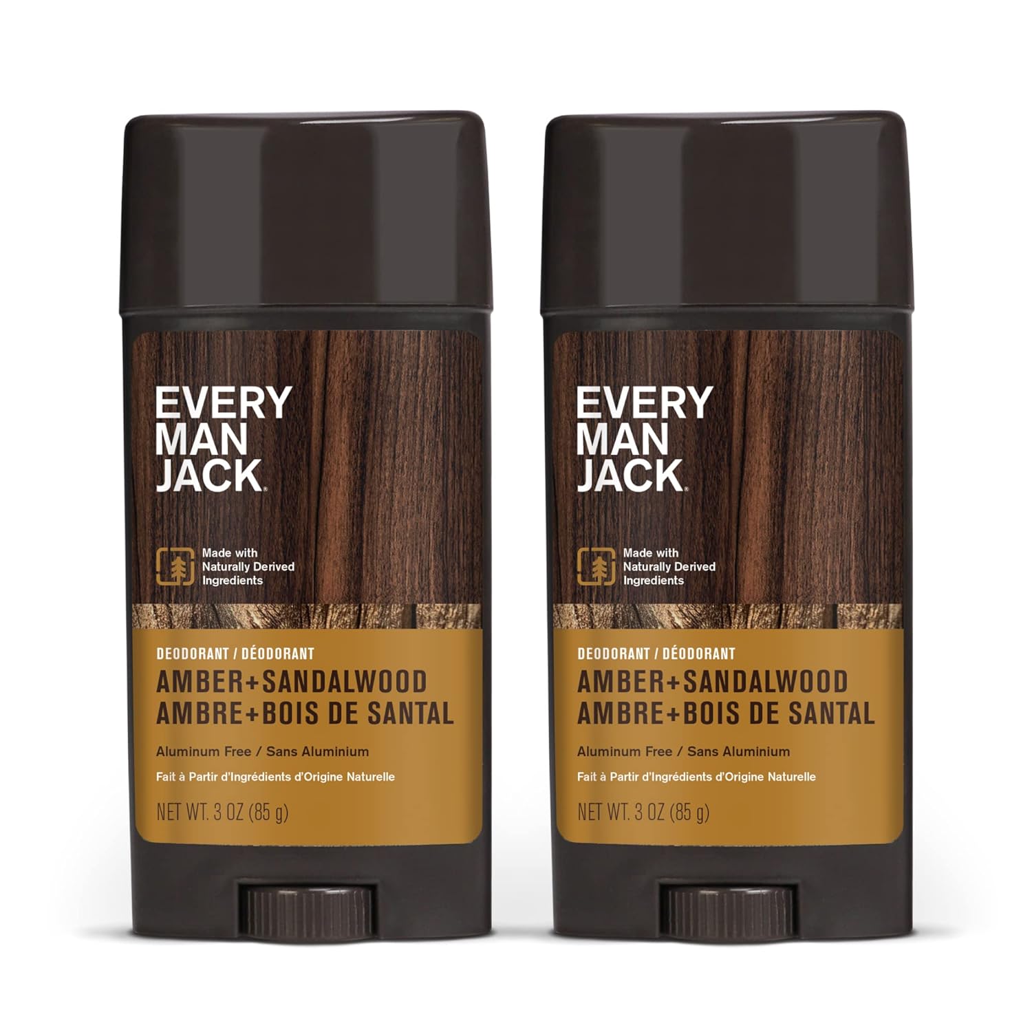 Every Man Jack Amber + Sandalwood Mens Deodorant - Stay Fresh with Aluminum Free Deodorant For all S