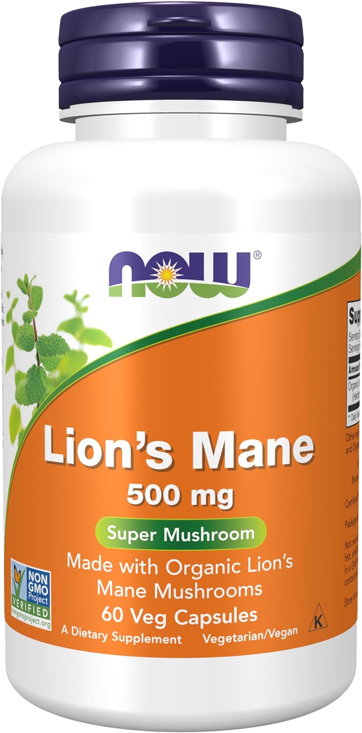 NOW Supplements, Lions Mane 500 mg, Supe…
