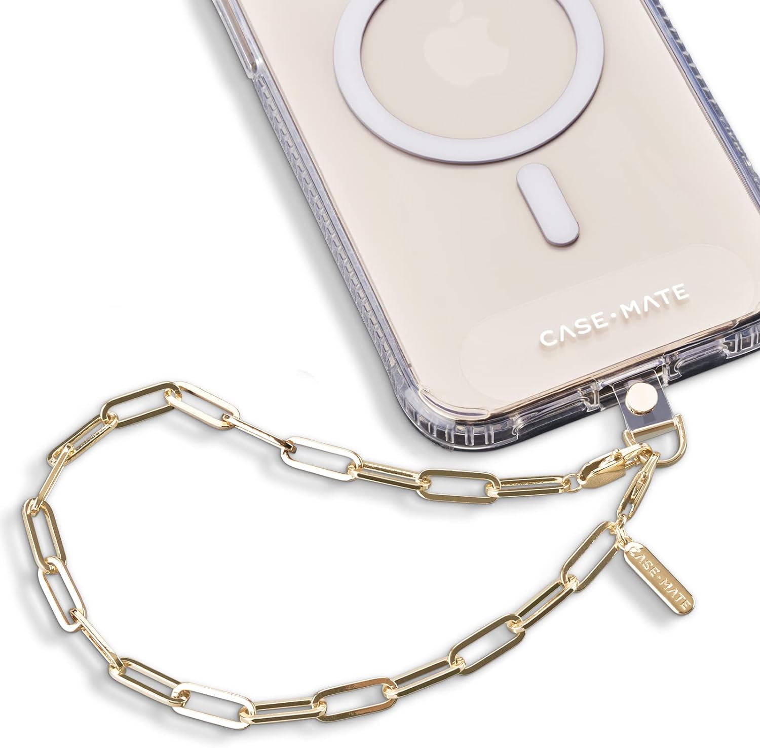 Case-Mate Phone Charm with Gold Metal Chain - Detachable Phone Lanyard, Hands-Free Wrist Strap, Adju