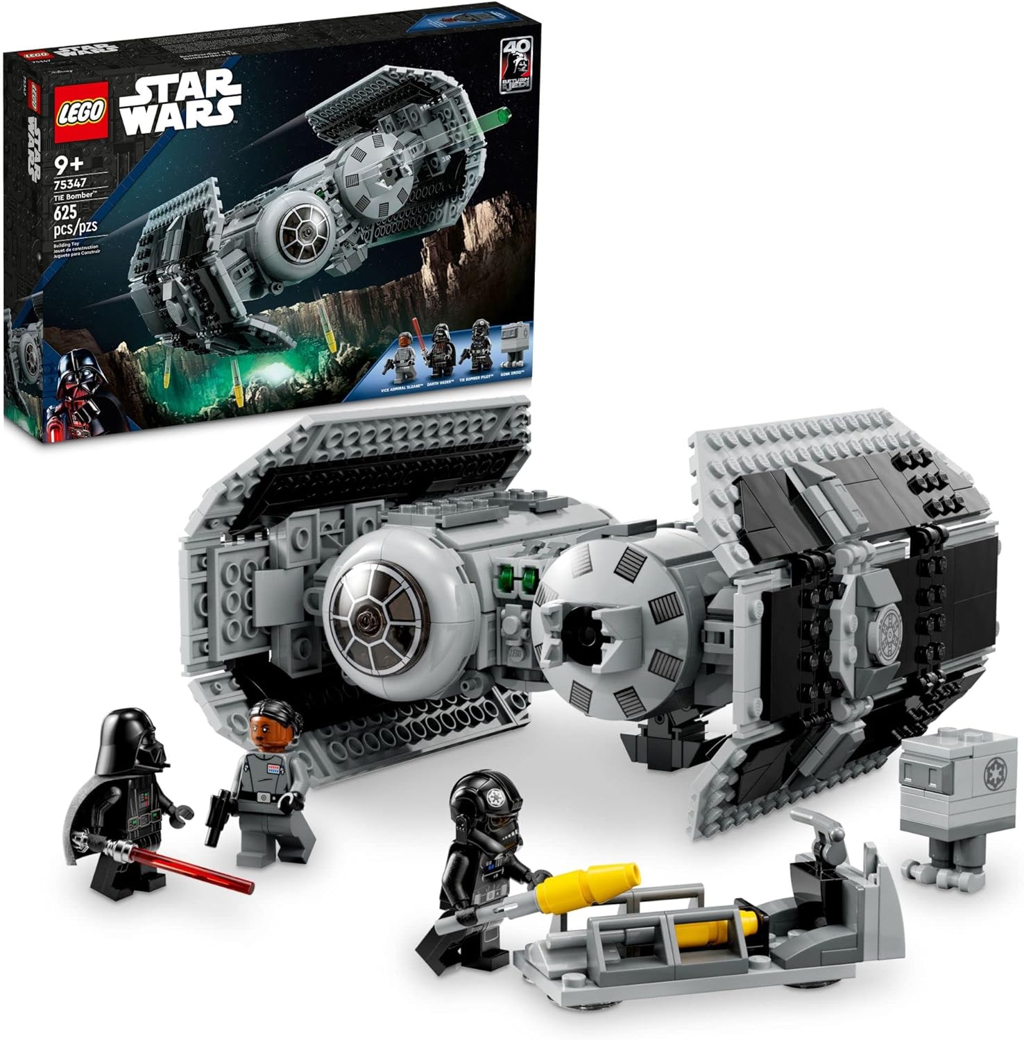 LEGO Star Wars TIE Bomber 75347 Model Building Kit, Star Wars Toy Starfighter with Gonk Droid Figure