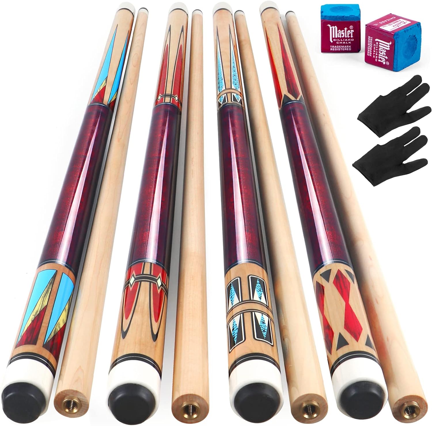AKLOT Pool Cues,58" Pool Cue Stick Canadian Maple Wood Billiard Cues Sticks for Professional Bi