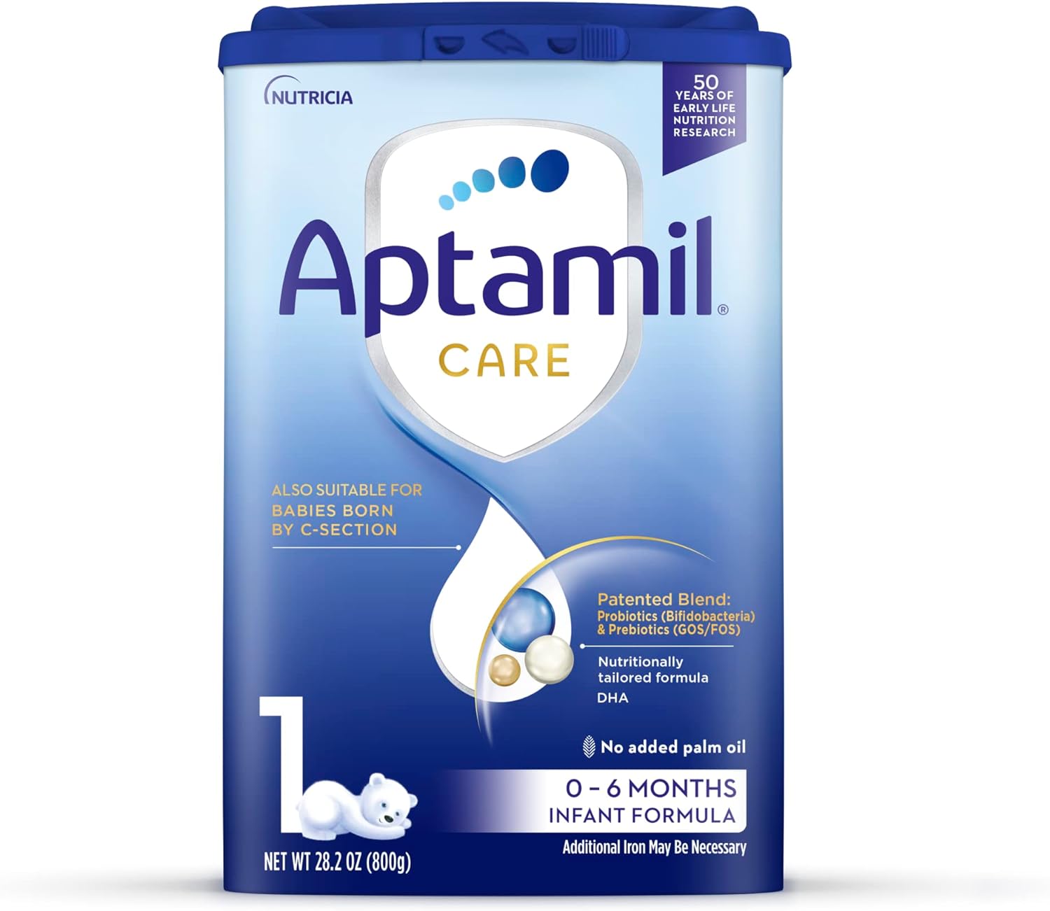 Aptamil Care Stage 1, Milk Based Powder Infant Formula, Also for C-Section Born Babies, with DHA &am