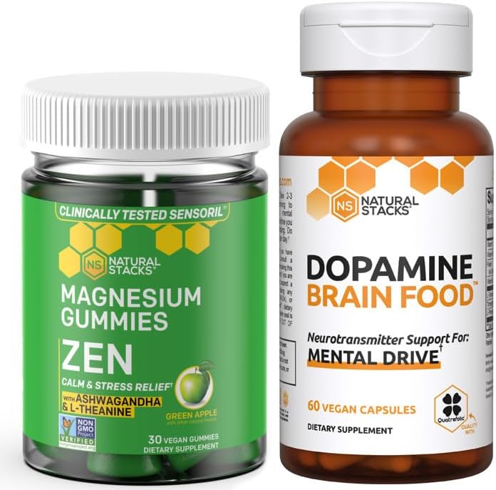 NATURAL STACKS Magnesium Zen Gummies & Dopamine Bra