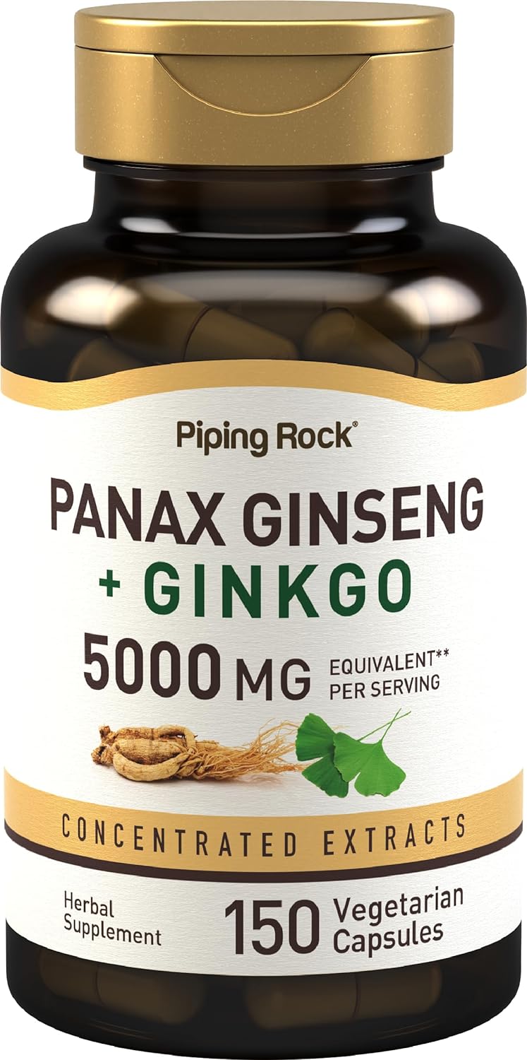 Piping Rock Panax Ginseng Capsules | 5000 mg | 150 Coun