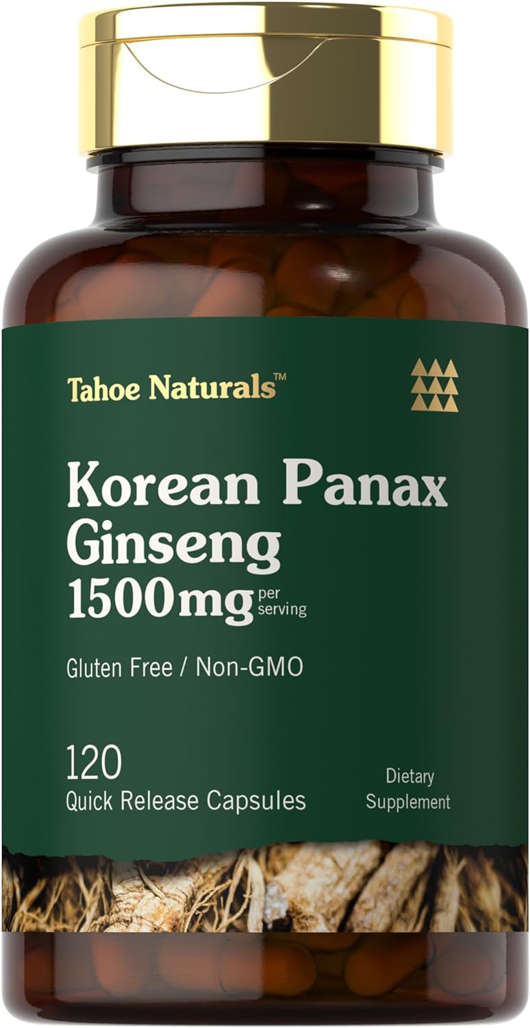 Carlyle Korean Panax Ginseng | 1500mg | 120 Capsules | Non-GMO and Gluten Free Supplement | Tahoe Na