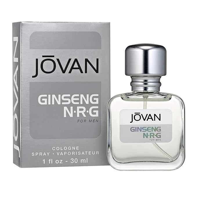 2-Pack Jovan Ginseng N.R.G. Eau de Cologne Spray, Refreshing Cologne for Men, Natural Scent, Vegan F