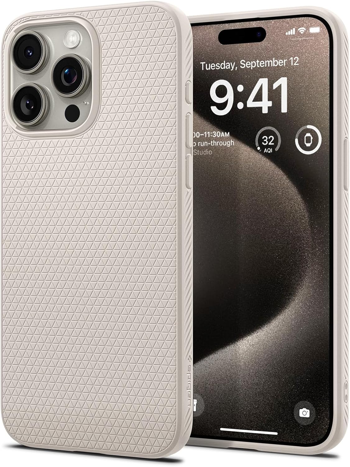 Spigen Liquid Air Designed for iPhone 15 Pro Max Case (2023) - Natural Titanium
