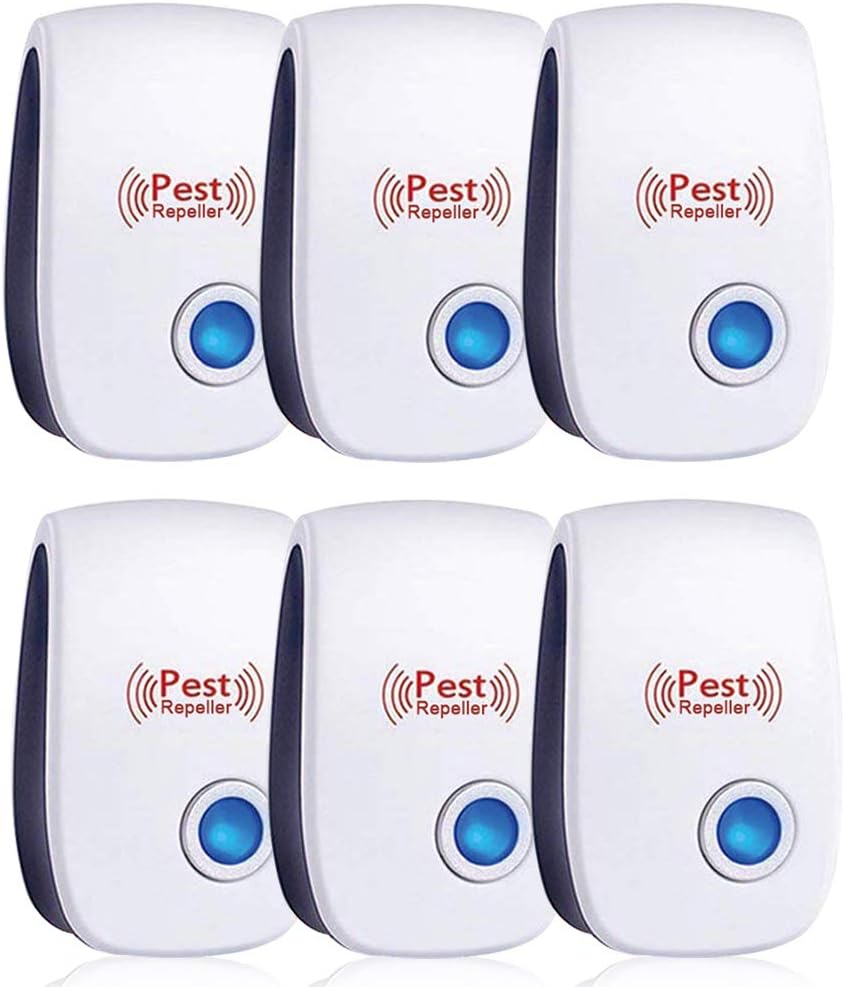 6 Pack Ultrasonic Pest Repeller, Mice Repellent Plug in Ultrasonic Insect Repellent Electronic Indoo