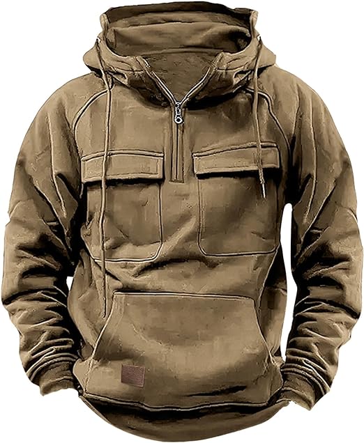PARREN Tactical Sweatshirt for Men Casual Western Cargo