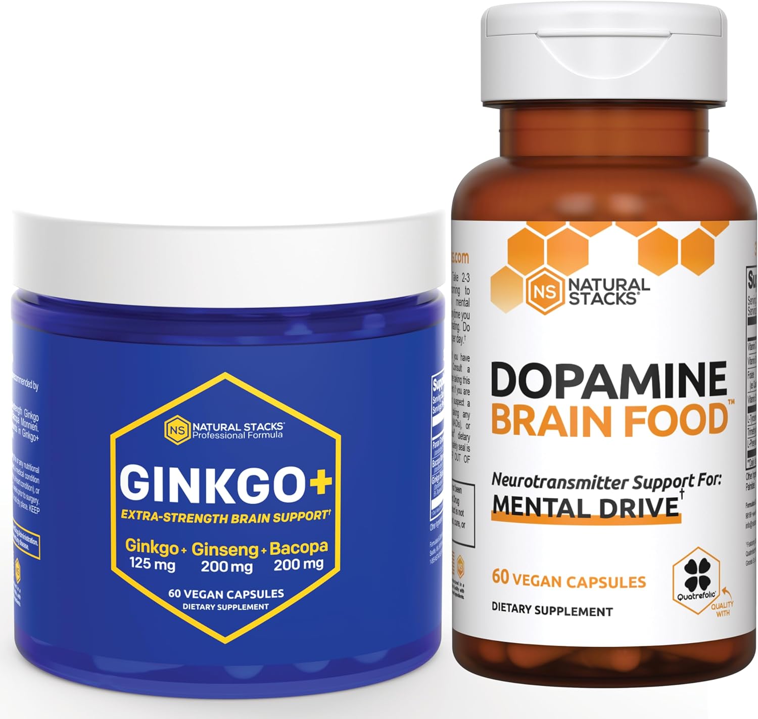 NATURAL STACKS Dopamine Brain Food & Ginkgo Biloba 