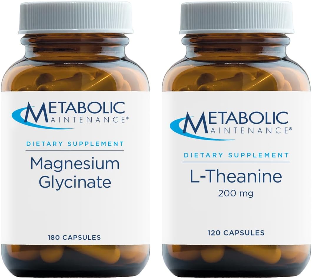 Metabolic Maintenance Calming Bundle - 200 Mg Amino Acid L Theanine to Support Relaxation and Magnes