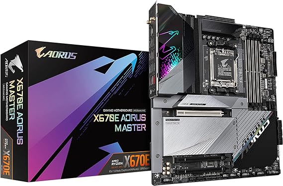 GIGABYTE X670E AORUS Master (AM5/ LGA 1718/ AMD X670E/ EATX/ 5 Year Warranty/ DDR5/ Quad M.2, PCIe 5