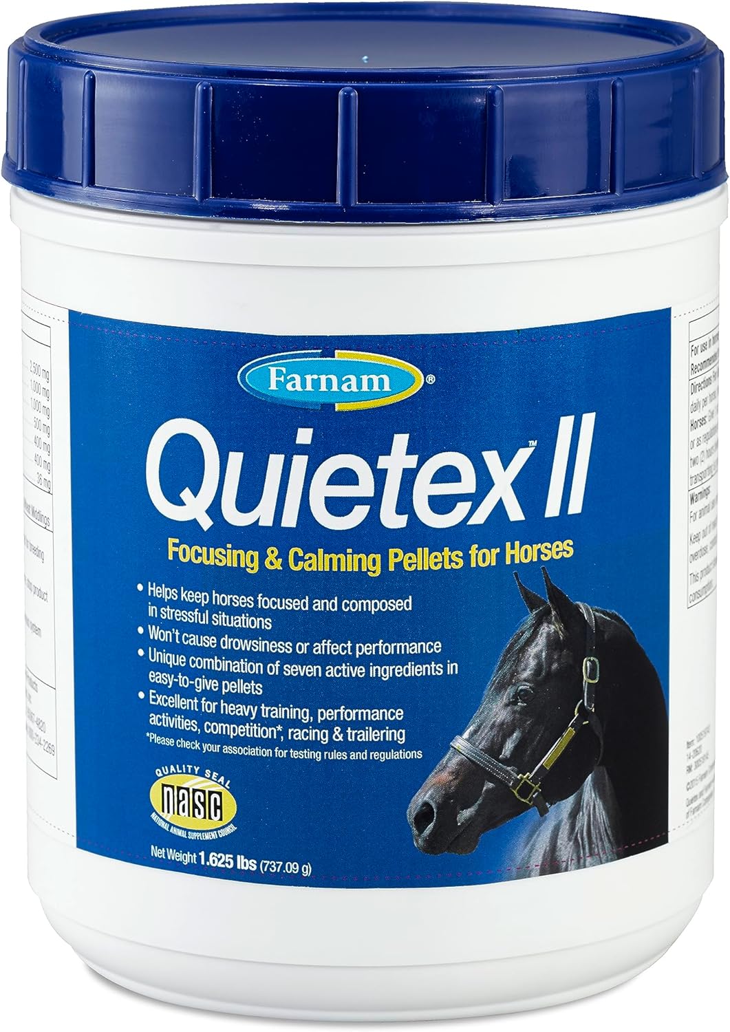 Farnam Quietex II Horse Calming Supplement Pellets, Helps Manage Nervous Behavior And Keep Horses Ca