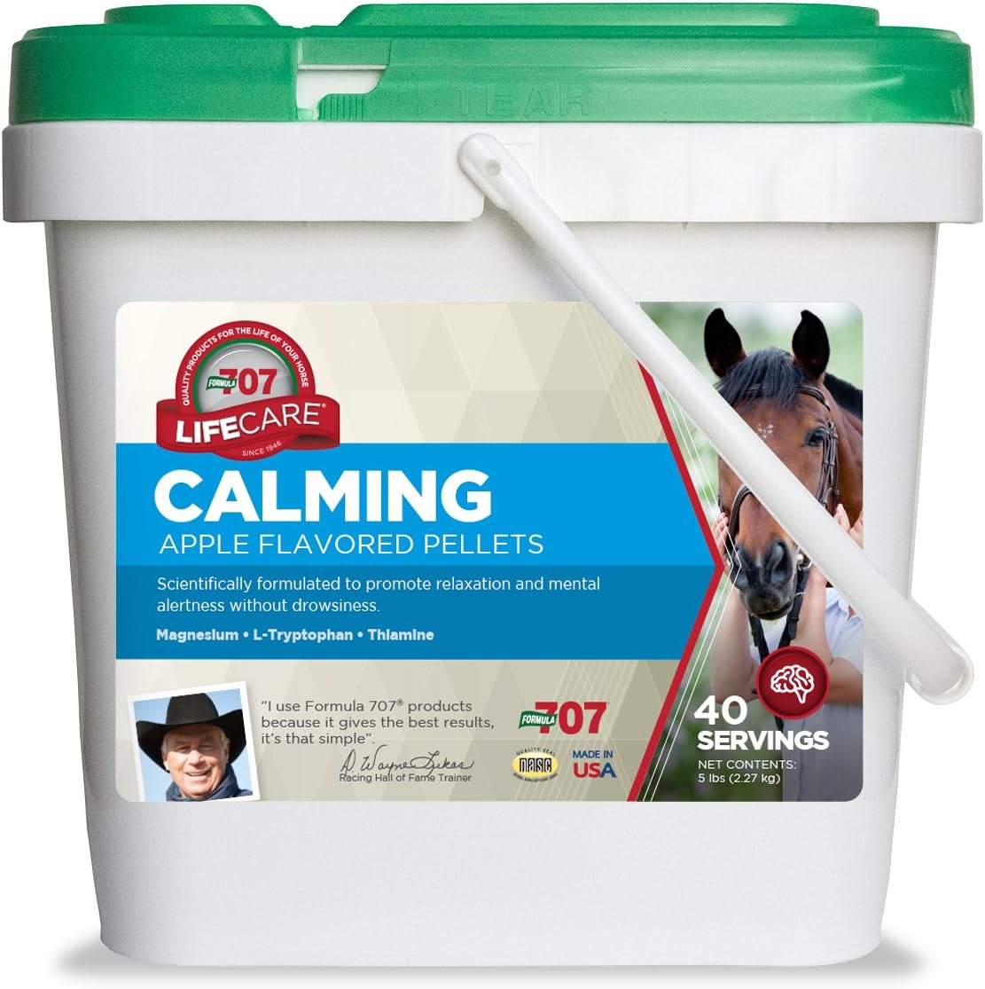 Formula 707 Calming Equine Supplement 5LB Bucket – Anxiety Relief and Enhanced Focus for Horses 