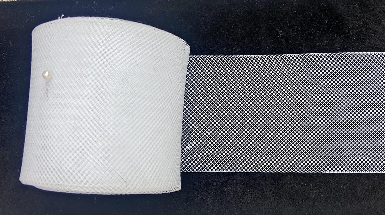 White Horsehair Stiff Braid, Quality Polyester -5 Yards