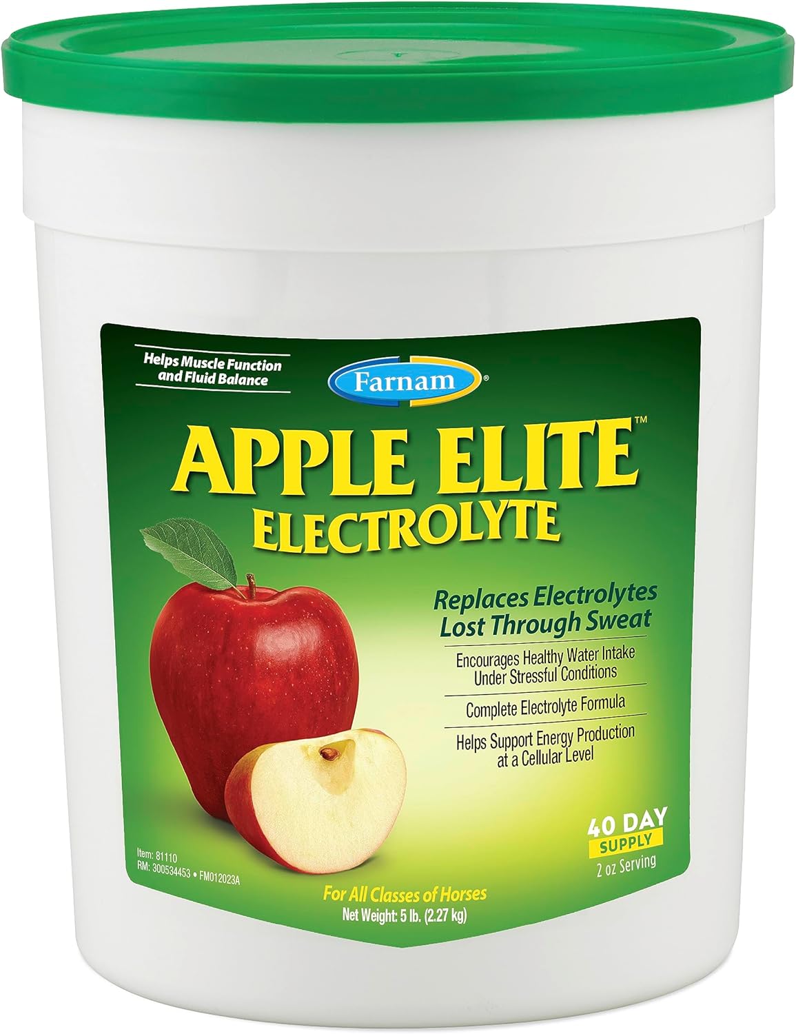 Farnam Apple Elite Horse Electrolyte Powder, Replaces minerals lost in sweat during exercise, extrem