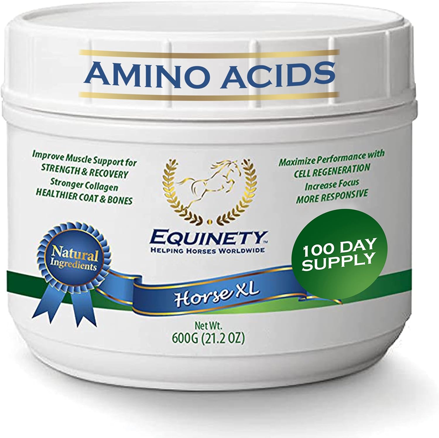 100 Day Supply Horse XL Horse Supplements – W/ 8 Essential Amino Acids for Horses to Promote Cellu